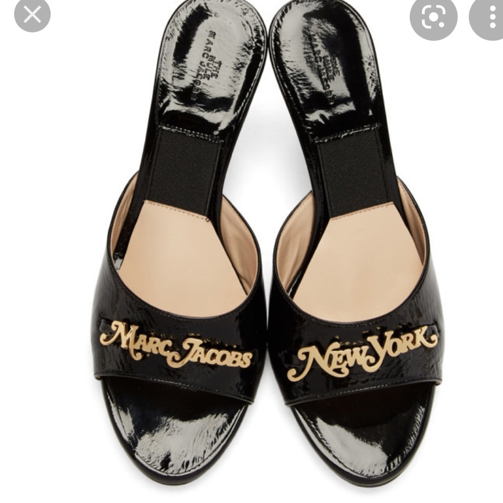 NWB black Marc Jacob patent leather mules